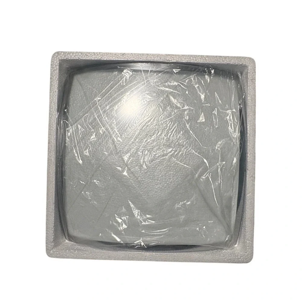 5 Piece Clear Glass Serving Set 4 Plates 1 Platter Square Curve Silver Rim Party